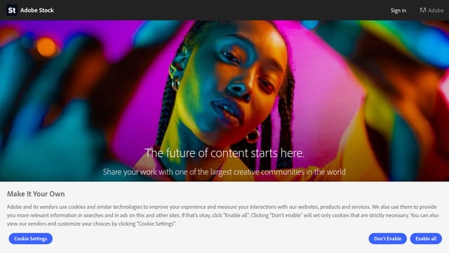 Adobe Stock — affiliate tool screenshot