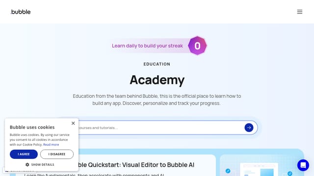 Bubble Bootcamp — No-code web development learning resource