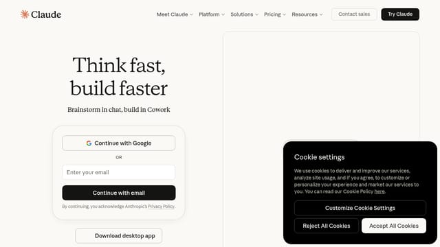 Claude (with vision) — AI tool screenshot