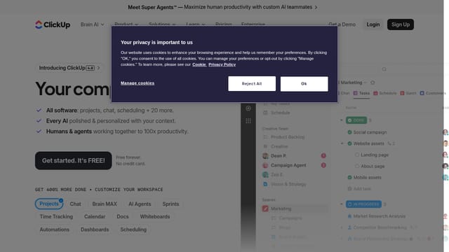 ClickUp — affiliate tool screenshot