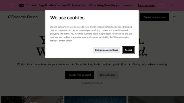 Epidemic Sound — affiliate tool screenshot