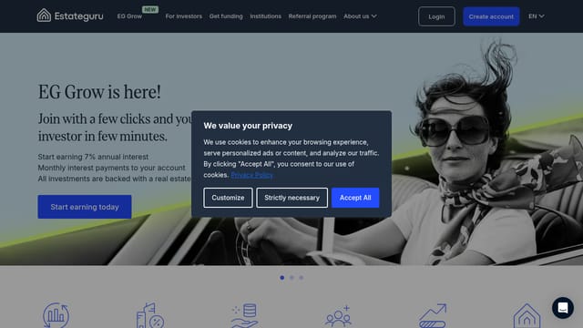 Estateguru — affiliate tool screenshot