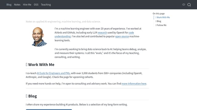 Jeremy Howard's Hamel Husain blog — AI prompting + workflow learning resource