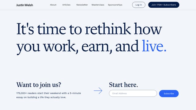 Justin Welsh's Operating System — Copywriting learning resource