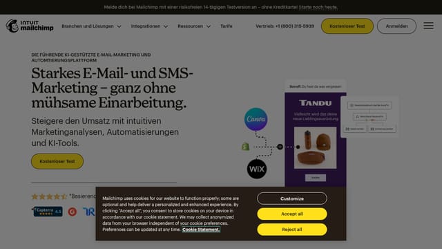 Mailchimp — affiliate tool screenshot