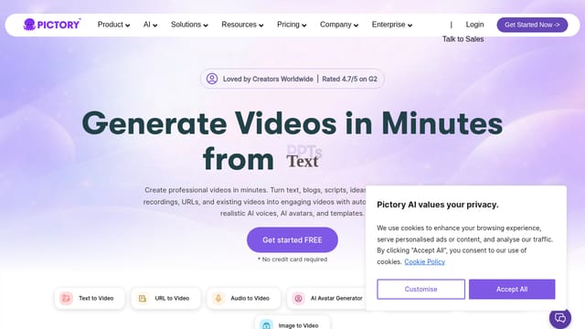 Pictory / InVideo — AI tool screenshot