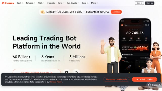 Pionex — affiliate tool screenshot