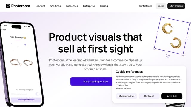 PixelCut / Photoroom — AI tool screenshot