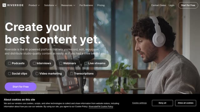 Riverside.fm — Video editing for YouTube + social learning resource