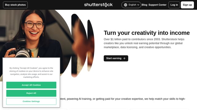 Shutterstock — affiliate tool screenshot