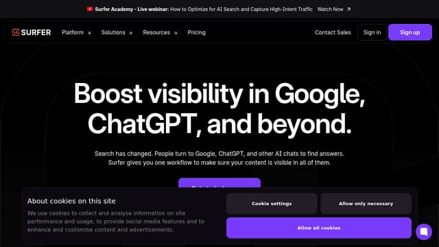 Surfer SEO — AI tool screenshot