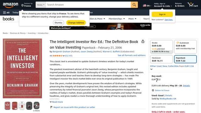 The Intelligent Investor (Benjamin Graham) — Investing fundamentals learning resource