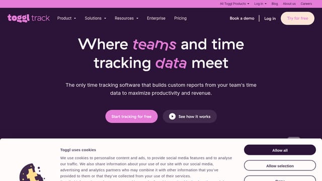 Toggl Track — affiliate tool screenshot