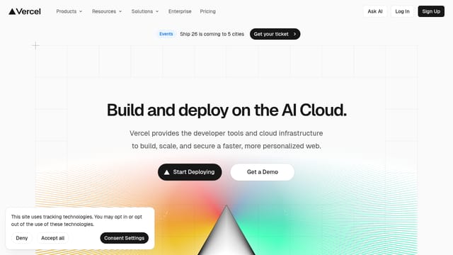 Vercel — affiliate tool screenshot