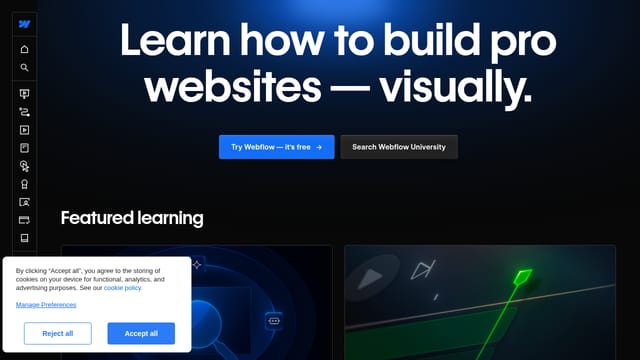 Webflow University — No-code web development learning resource