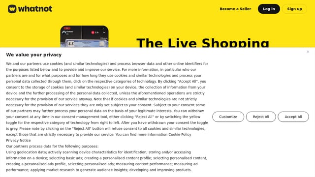 Whatnot — affiliate tool screenshot