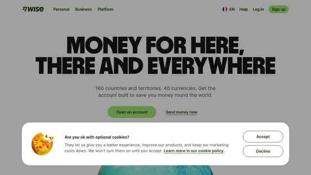 Wise (formerly TransferWise) — affiliate tool screenshot